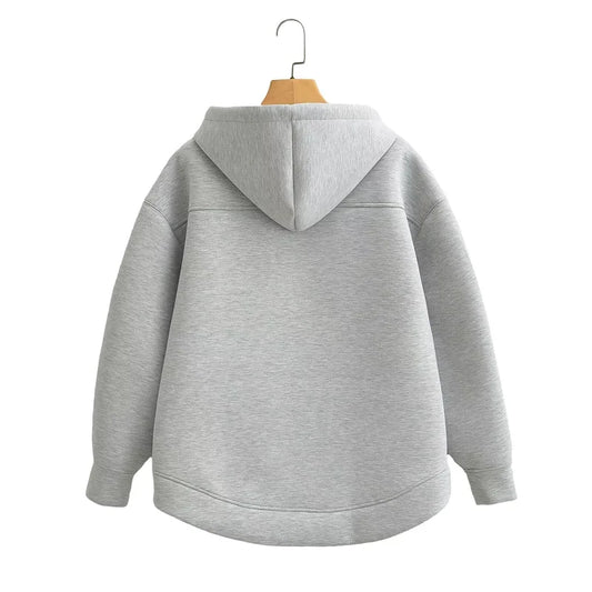 Oversized Zipper Hoodie - High Street Unisex Winter Sweatshirt