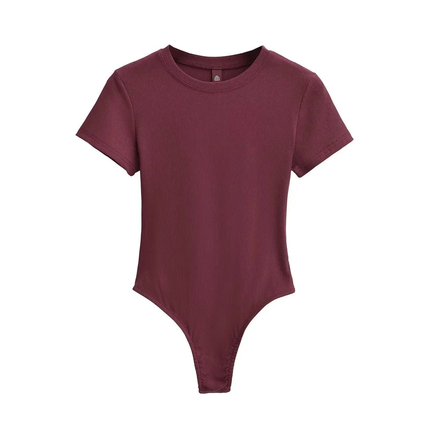 Stretchable Knit Bodysuit - Short Sleeve O-Neck Summer Basic (14 Colors)