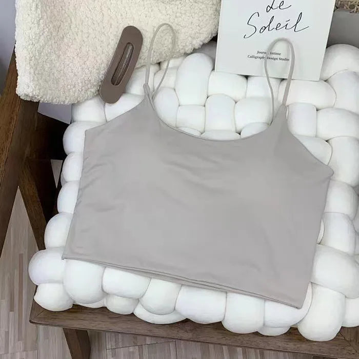 Ice Silk Padded Camisole - Sexy Summer Crop Top & Tube Bra