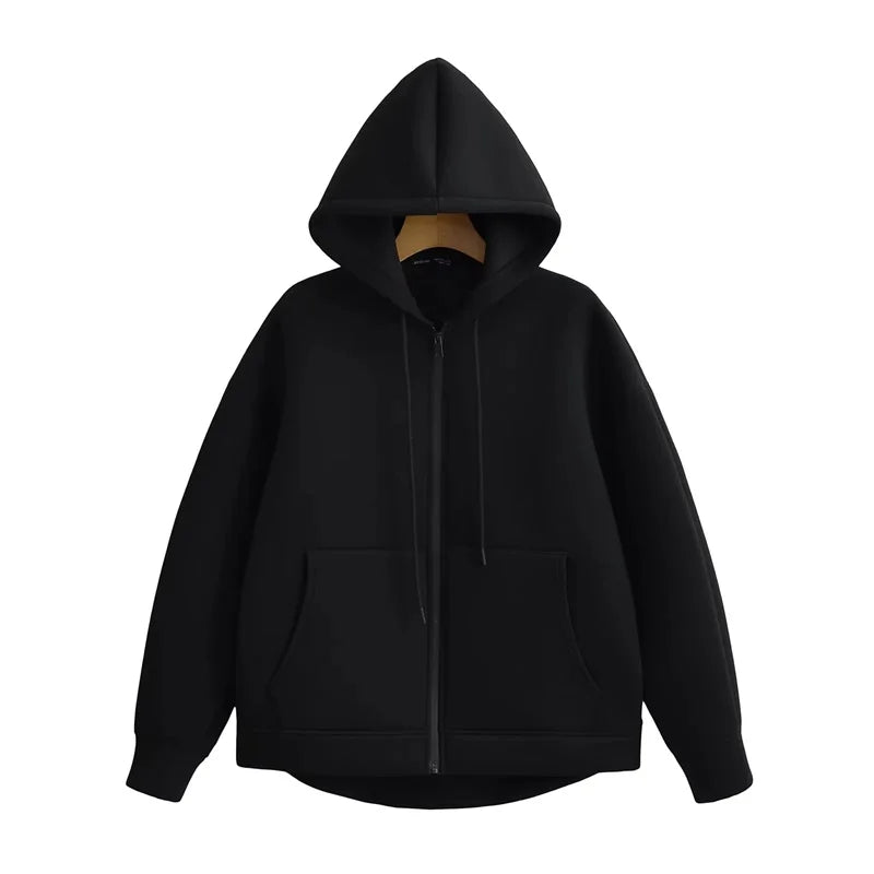 Oversized Zipper Hoodie - High Street Unisex Winter Sweatshirt
