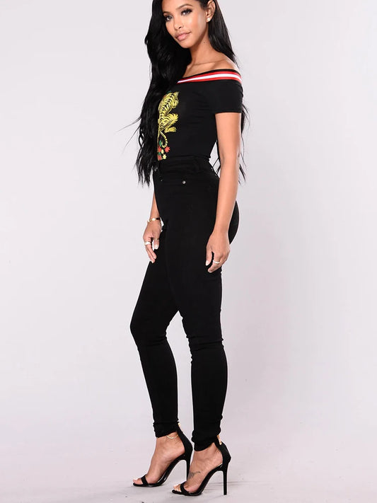 2024 Women Narrow Straight Leg Wrap Hips Skinny Jeans Lady High Waist Vintage Stretchy Pencil Long Pants Casual Daily Trousers