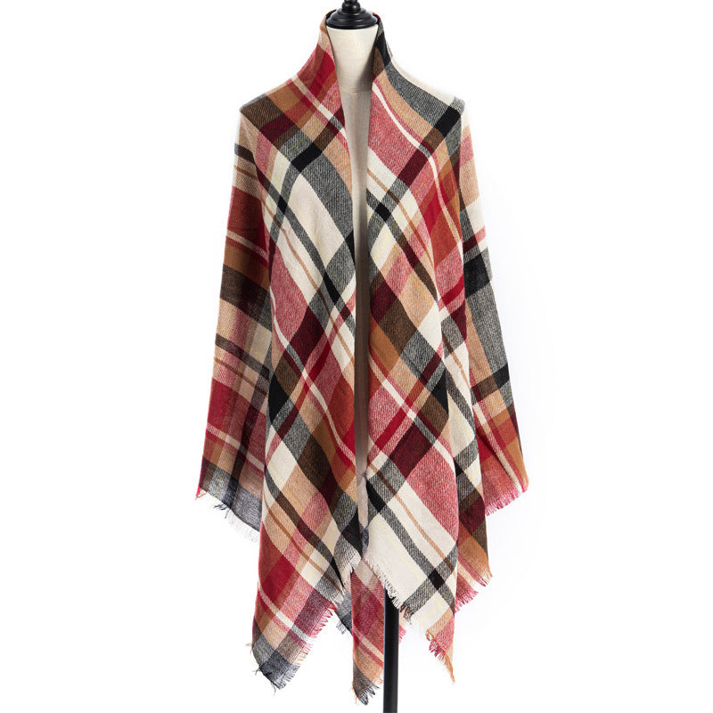 Women's Cashmere-like Plus-sized Double-sided Qicaigei Scarf Shawl