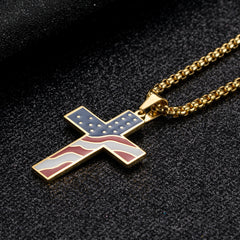 Flag Cross Necklace