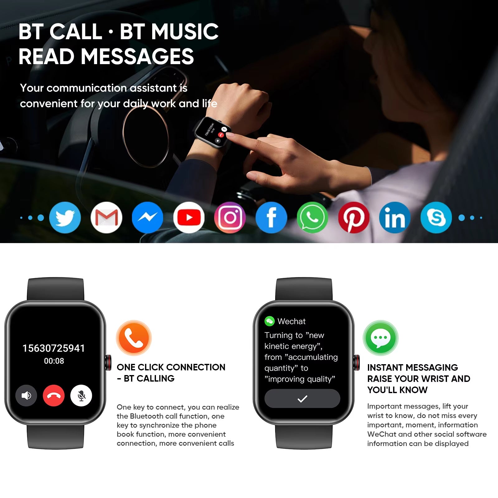 Smart Watch BT Call AI Voice Sport Watch Fitness Tracker Waterproof