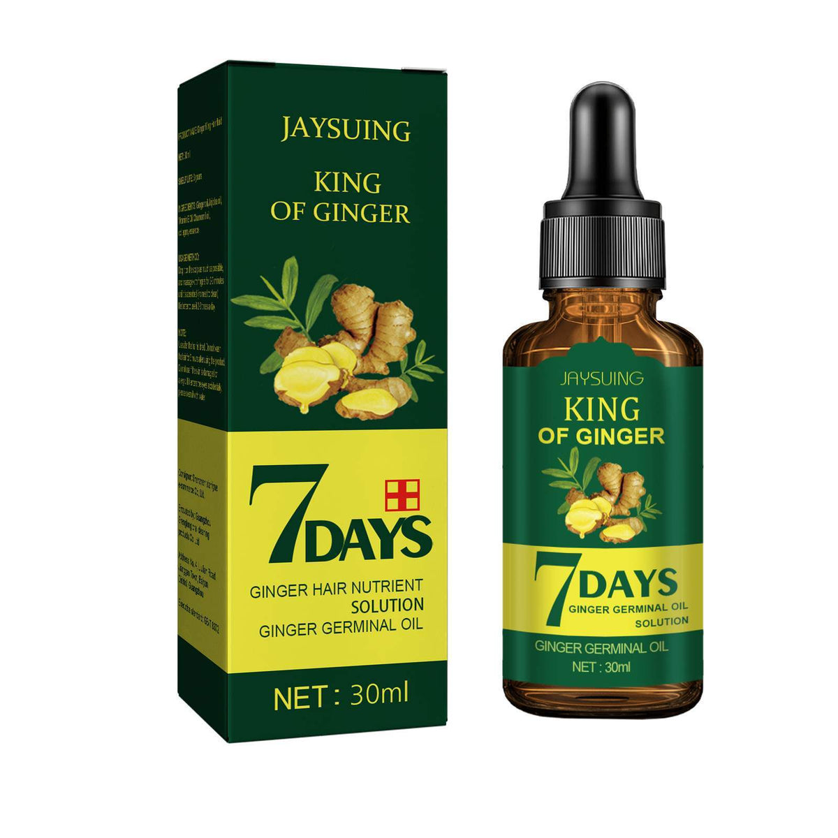 Jaysuing Ginger Hair Treatment Oil Refreshing & Nourishing Scalp Follicle Strengthening Hair Nutrient Solution