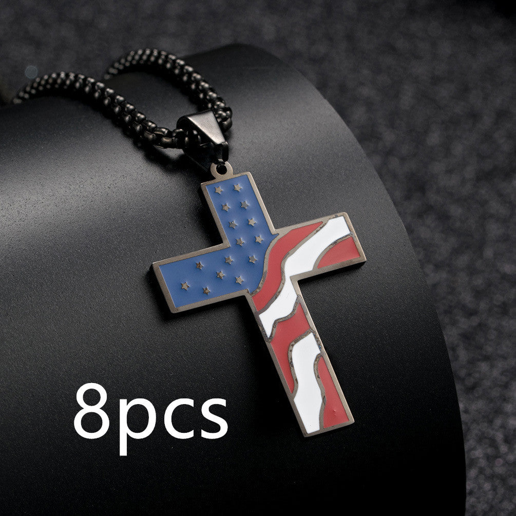 Flag Cross Necklace