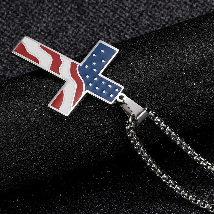 Flag Cross Necklace