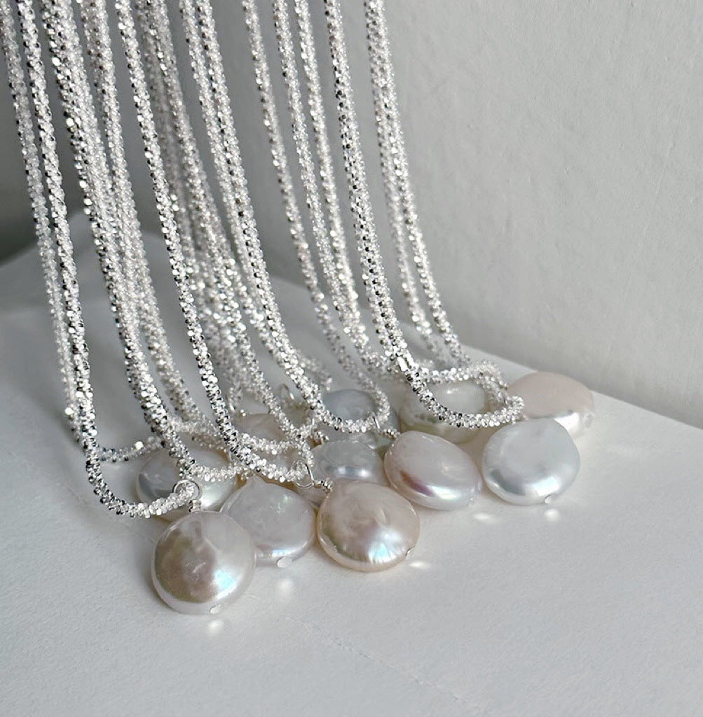 S925 Sterling Silver Baroque Pearl Necklace