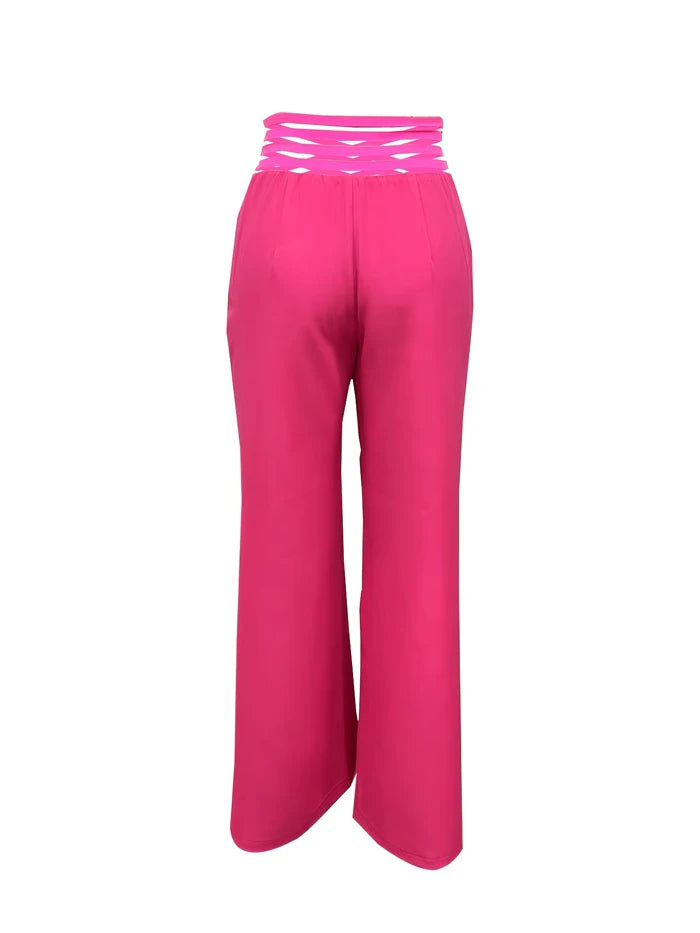 Y2K Flared Pants - High-Waist Mesh Patch Trousers (2024)