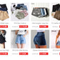 High-Waisted Irregular Ripped Denim Shorts - Push-Up Skinny Fit for Women (4XL)