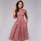Vintage Pleated A-Line Tunic Dress - Elegant Long Sleeve Autumn Party Maxi Dress for Women