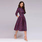 Vintage Pleated A-Line Tunic Dress - Elegant Long Sleeve Autumn Party Maxi Dress for Women