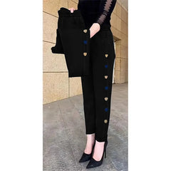 Winter Embroidered High-Waist Skinny Jeans - Stretch Elastic Denim Pants for Women (5XL)