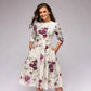 Vintage Pleated A-Line Tunic Dress - Elegant Long Sleeve Autumn Party Maxi Dress for Women