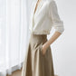 Silk Satin V-Neck Tunic - Long Sleeve, Office Chic