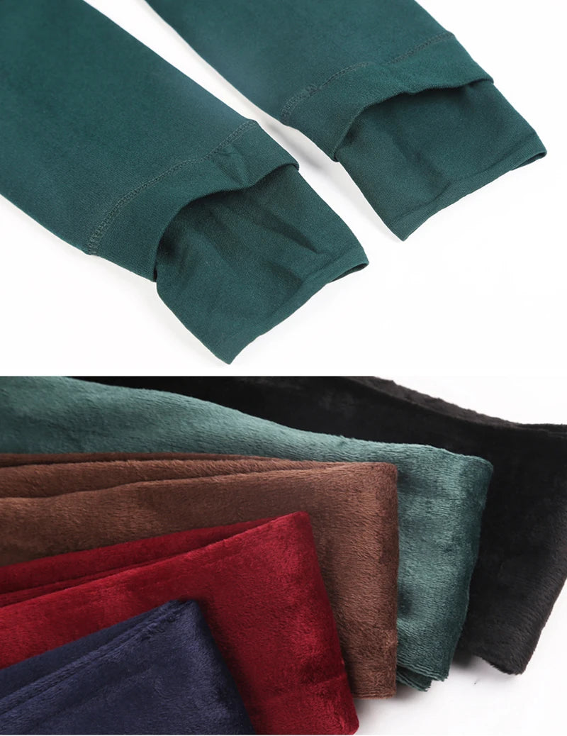 Velvet Fleece-Lined Thermal Leggings – Thick, Warm, and Stretchy Winter Pants