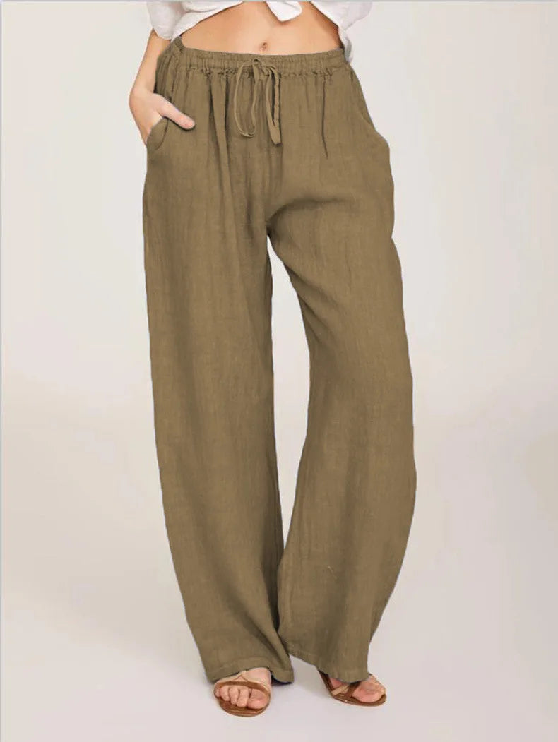 Casual Loose Cotton Linen Pants – Summer & Autumn European-American Style