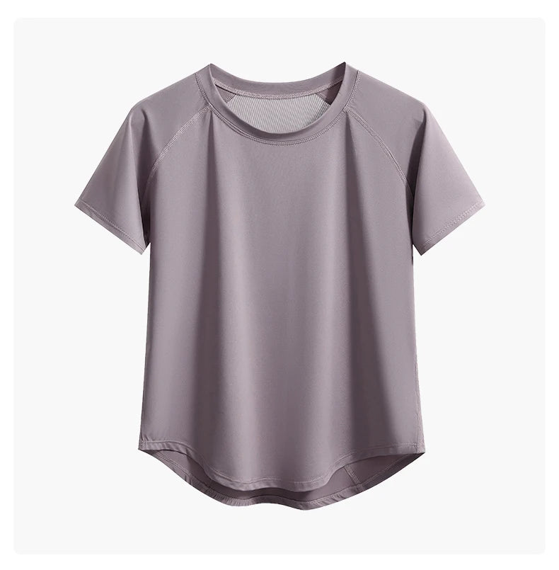 DRUR Quick-Dry Yoga Shirt - Round Neck, Short Sleeve Sportswear 2025