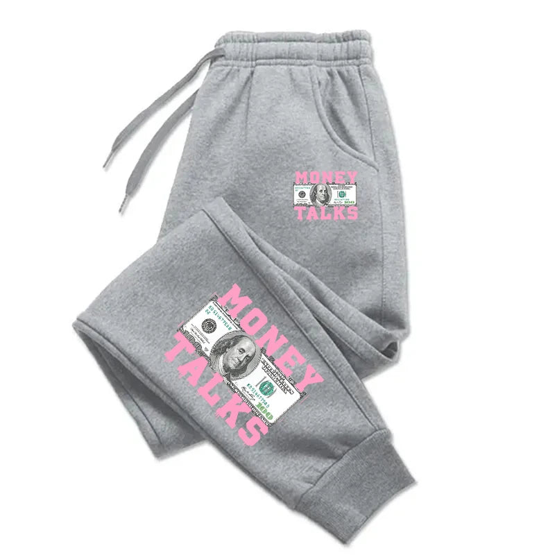 Money Talks Print Sweatpants - Trendy Hip-Hop Joggers with Pockets