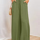 Summer women's Wde  Leg Pants With Elastic Waistband