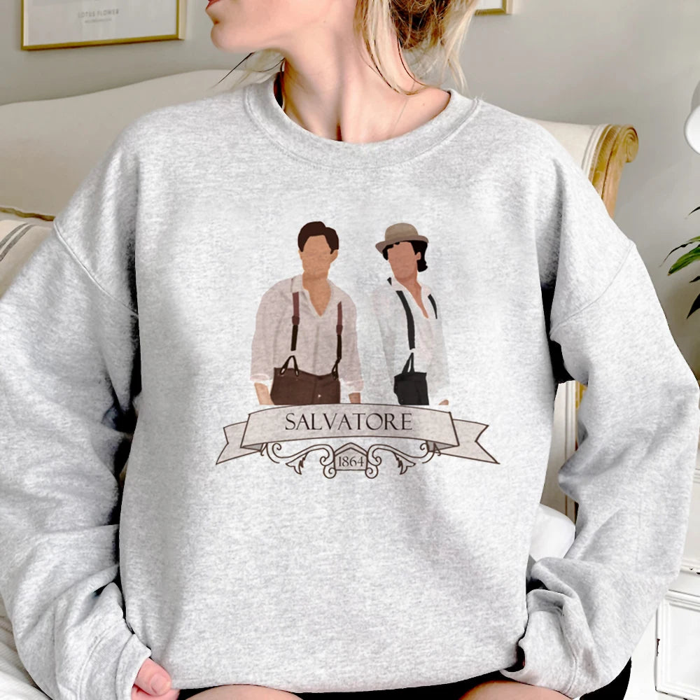 Vampire Diaries Hoodie - 90s Gothic Fleece Streetwear for Women