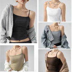 Spaghetti Strap Knit Camisole - Slim Fit Sleeveless Basic Tank