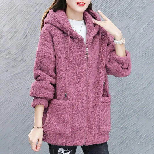 Thick Velvet Fleece Hoodie - Zipper Cardigan, Casual Winter Wear