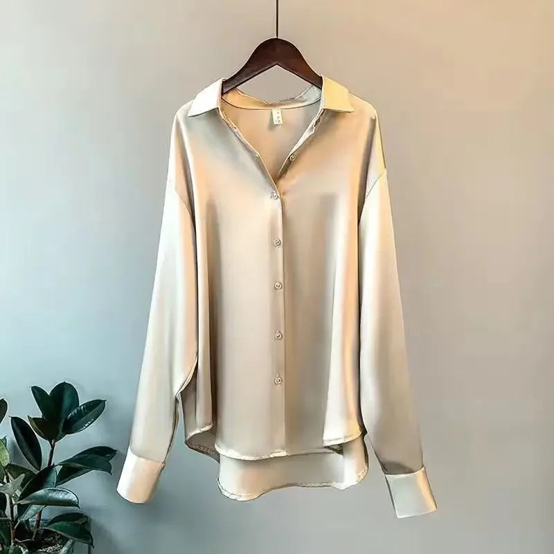 Elegant Knit Cardigan - Lapel Collar & Buttons