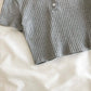 Youthful Knit Polo Crop Top - Short Sleeve