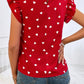 Chic Pink Chiffon Ruffle Blouse - Short Sleeve, Summer 2024