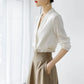 Silk Satin V-Neck Tunic - Long Sleeve, Office Chic