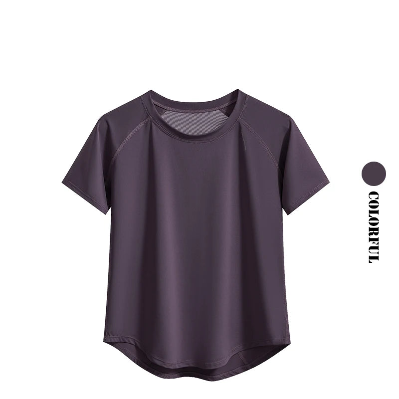 DRUR Quick-Dry Yoga Shirt - Round Neck, Short Sleeve Sportswear 2025