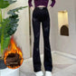 High Waist Slim Fit Rhinestone Embroidered Jeans – Elegant Fall Denim