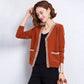 Striped Patchwork Knit Cardigan - V-Neck, Long Sleeve, Autumn 2024