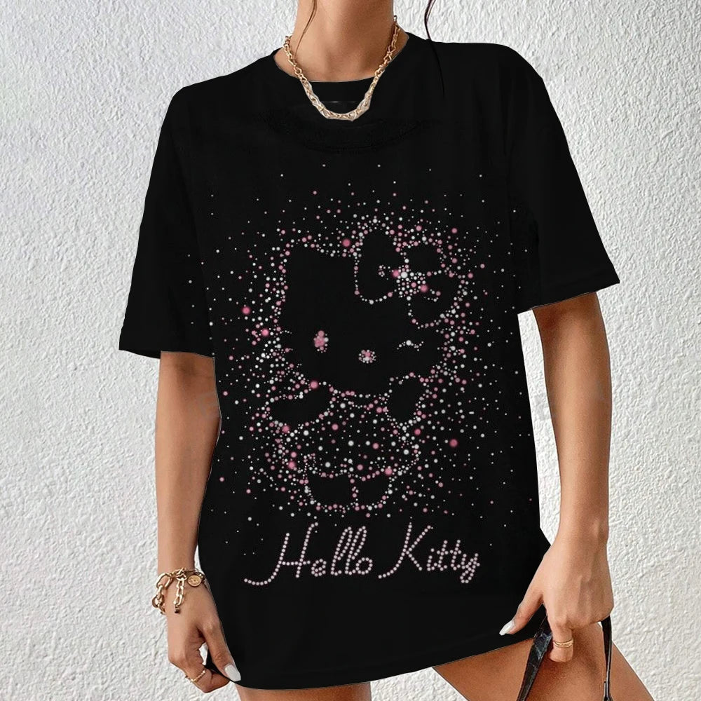 Hello Kitty Aesthetic T-Shirt - Short Sleeve Festival Streetwear