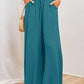 Summer women's Wde  Leg Pants With Elastic Waistband
