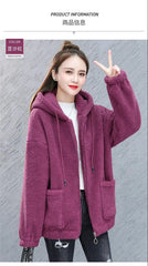 Thick Velvet Fleece Hoodie - Zipper Cardigan, Casual Winter Wear