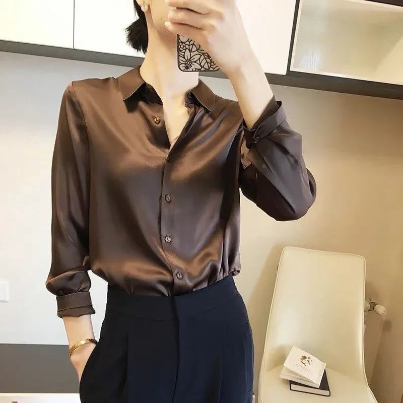 Elegant Knit Cardigan - Lapel Collar & Buttons