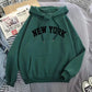 New York Letter Hoodie - Y2K Oversized Fleece Sweatshirt