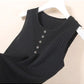 Elegant Knit V-Neck Tank Top - Sleeveless & Striped