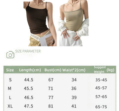Spaghetti Strap Knit Camisole - Slim Fit Sleeveless Basic Tank