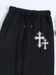 Crucifixion Print Drawstring Pants – Trendy & Versatile