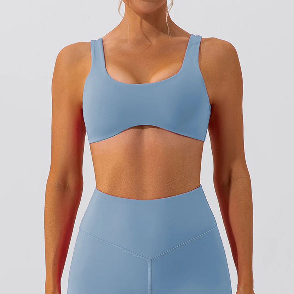 Seamless Shockproof Sports Bra - Breathable Push-Up Fitness Top