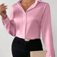 Elegant Long Sleeve Silk-Like Blouse - High-Quality Fashion
