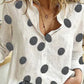 Cotton Linen Button-Down Shirt - Long Sleeve Casual Loose Tunic Blouse for Women, Spring & Summer