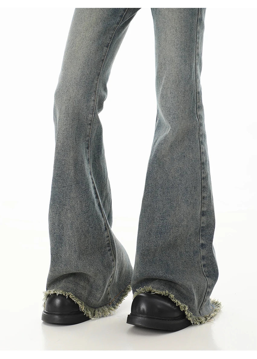 Low-Rise Flare Jeans - Y2K Japanese Streetwear Bell Bottoms for Women, Kpop Gyaru Aesthetic Denim Pants