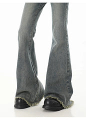 Low-Rise Flare Jeans - Y2K Japanese Streetwear Bell Bottoms for Women, Kpop Gyaru Aesthetic Denim Pants