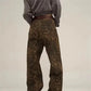 Leopard Print Wide-Leg Jeans - Oversized Vintage Streetwear Denim