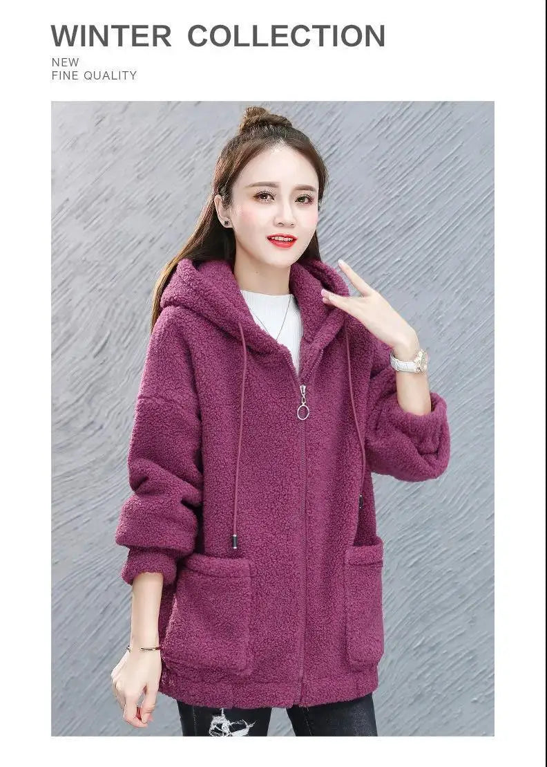 Thick Velvet Fleece Hoodie - Zipper Cardigan, Casual Winter Wear