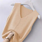 Ice Silk V-Neck Tank Top - Loose Fit Knitted Sleeveless Casual Outerwear for Women (S-6XL)